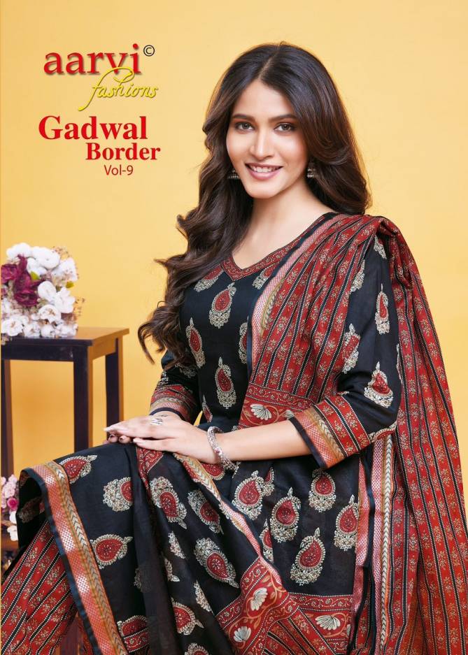 Aarvi Gadhwal Border Vol 9 Printed Cotton Readymade Dress Catalog
